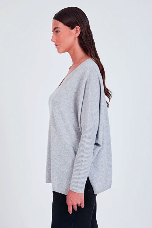 Not Shy Faustine Pullover Sweater in Acier
