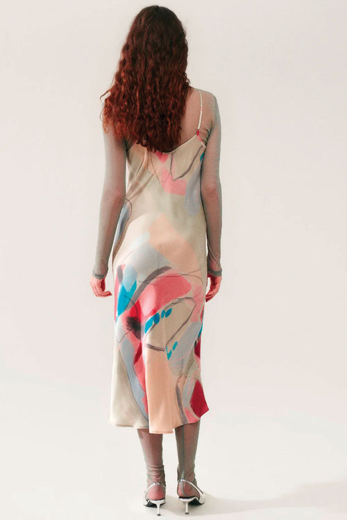 Silk Laundry 90s Slip Dress in Expressionist