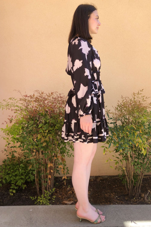 Ulla Johnson Emery Silk Dress in Noir Blur