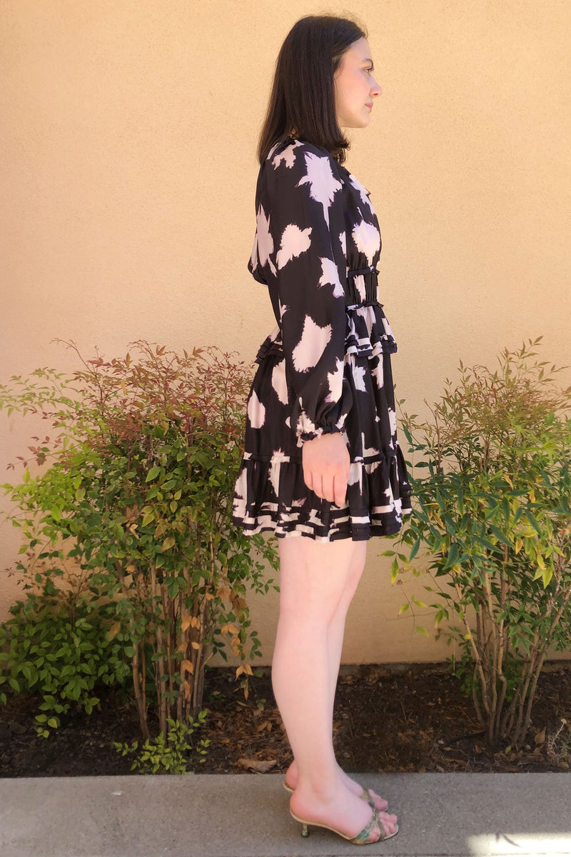 Ulla Johnson Emery Silk Dress in Noir Blur