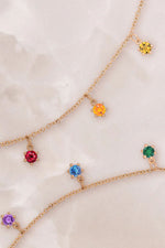 Valley Rose 14k Gold Mini Rainbow Chakra Necklace