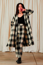Ali Golden Notch Jacket in Black Cream Check