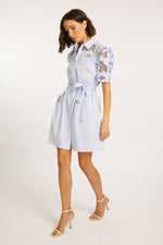 Caballero Clarette Blue Micro Stripe Dress