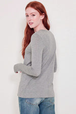 Not Monday Julianne Long Sleeve Top in Grey