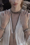 Marie Laure Chamorel Double Wrap Bracelet/ Choker Necklace in Nude