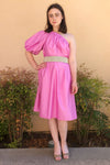 Devotion Twins Sfakia One Shoulder Dress in Collage Violet