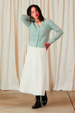 Ali Golden Shrunken Mohair Cardigan in Muted Mint