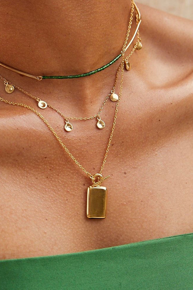 Soko Rectangle 24K Gold Medallion Necklace
