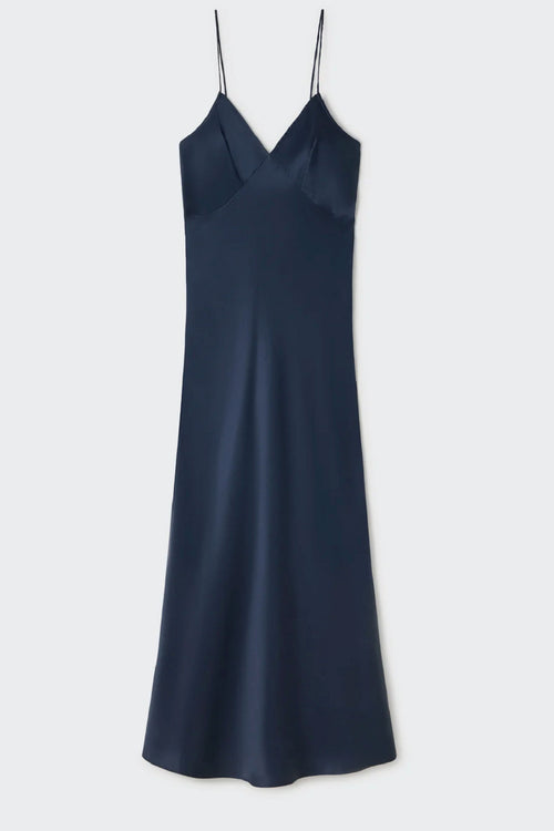 Silk Laundry Deco Rouleau Dress in Midnight