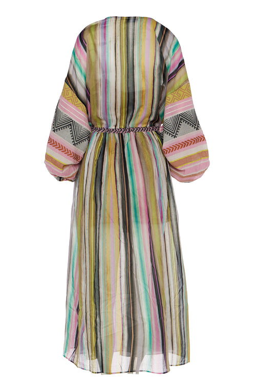 Devotion Twins Asteras Stripe Mulit Pink Dress