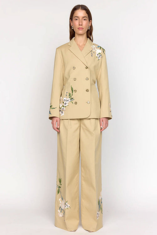 Christy Lynn Brenna Blazer in Sand Embroidery