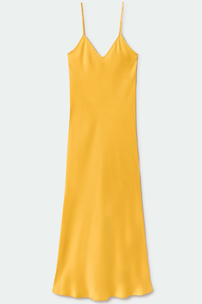 Silk Laundry 90's Slip Dress in Goldfinch