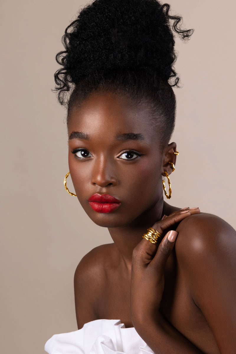 Soko Twist Hoop 24K Gold Plated Earrings