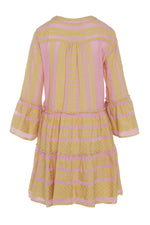 Devotion Twins Ella Short Dress in Yellow/Pink