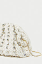 Loeffler Randall Bailey Pleated Clutch in White and Clear