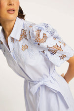 Caballero Clarette Blue Micro Stripe Dress