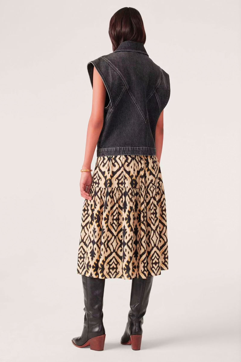 BA&SH Licoli Bohemian Style Skirt in Yellow