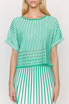 Christy Lynn Nellie Top in Pinstripe Green
