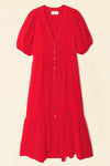 Xirena Lennox Cotton Gauze Dress Real Red