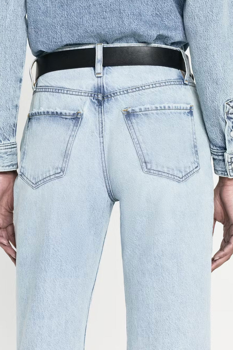 Frame Le Jane Crop Bite Hem Fizz Indigo