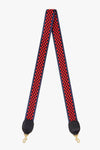 Clare Vivier Crossbody Strap in Navy & Red Checker Nylon