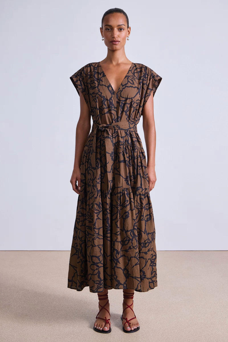 Apiece Apart Agathe Tier Maxi in Large Lace Chocolate Floral