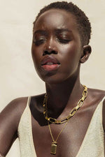 Soko Rectangle 24K Gold Medallion Necklace