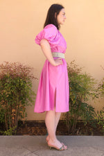 Devotion Twins Sfakia One Shoulder Dress in Collage Violet