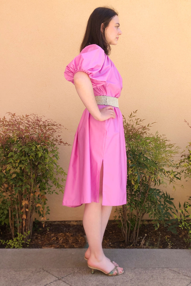 Devotion Twins Sfakia One Shoulder Dress in Collage Violet