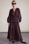 Apiece Apart Esparta Long Sleeve Maxi Dress in Deep Botanic