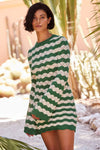 Misa Evelin Dress in Emerald Stripe