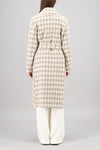 Harris Wharf Double Breasted Long Belted Coat in Gingham