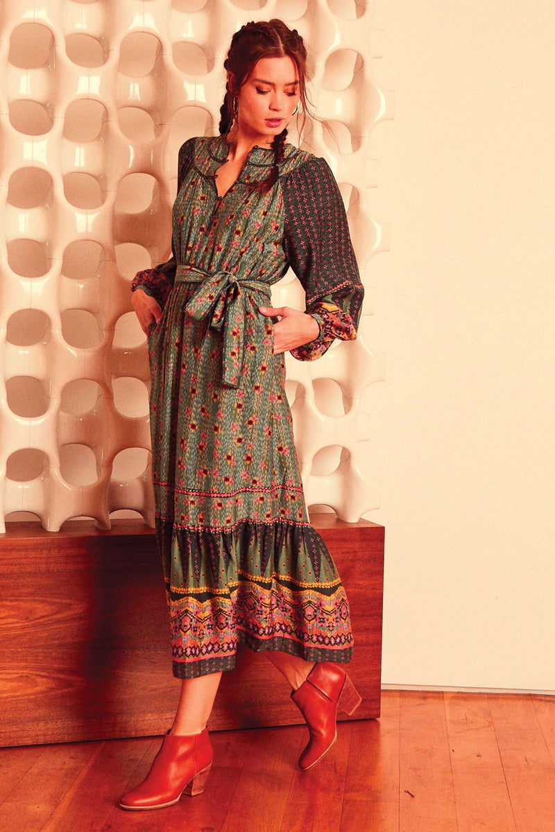 Caballero Long Sleeve Autumn Woodland Dress