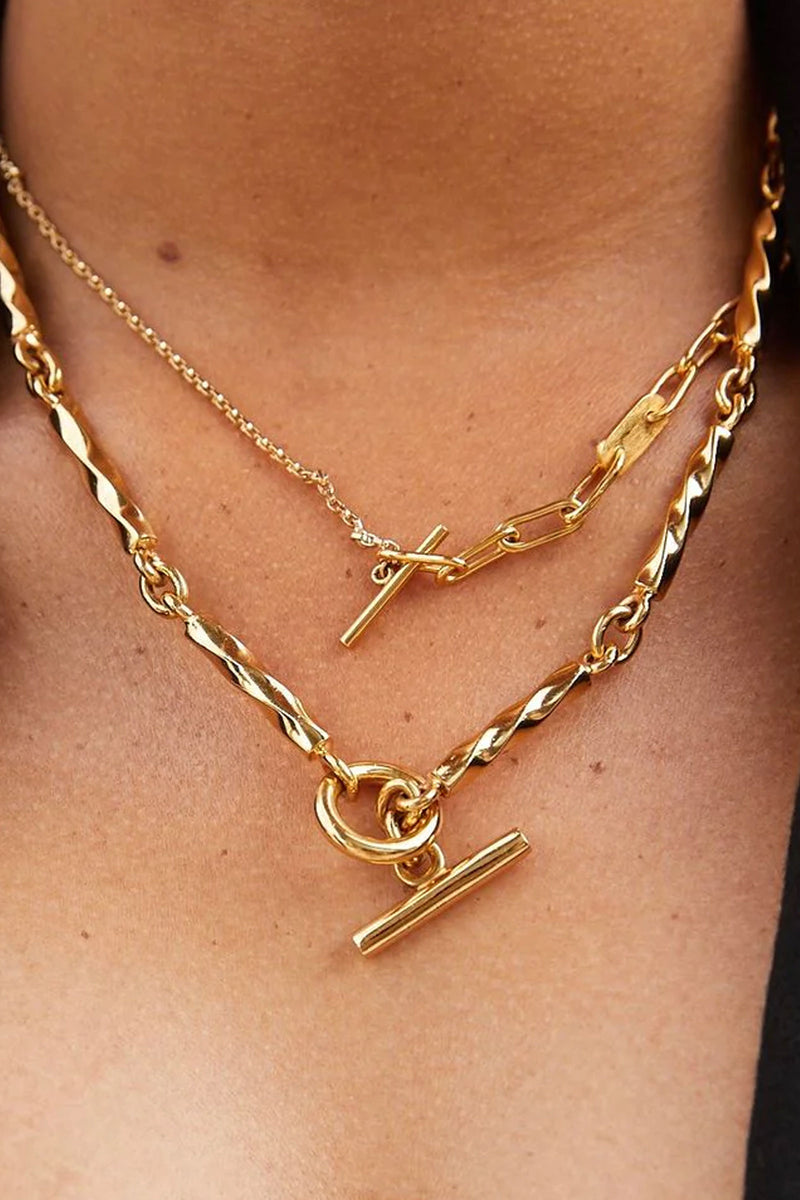 Soko Delicate 24K Gold Plated Ellipse Collar Necklace