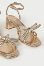 Loeffler Randall Mikel Mid Heel Bow Sandal in Champagne