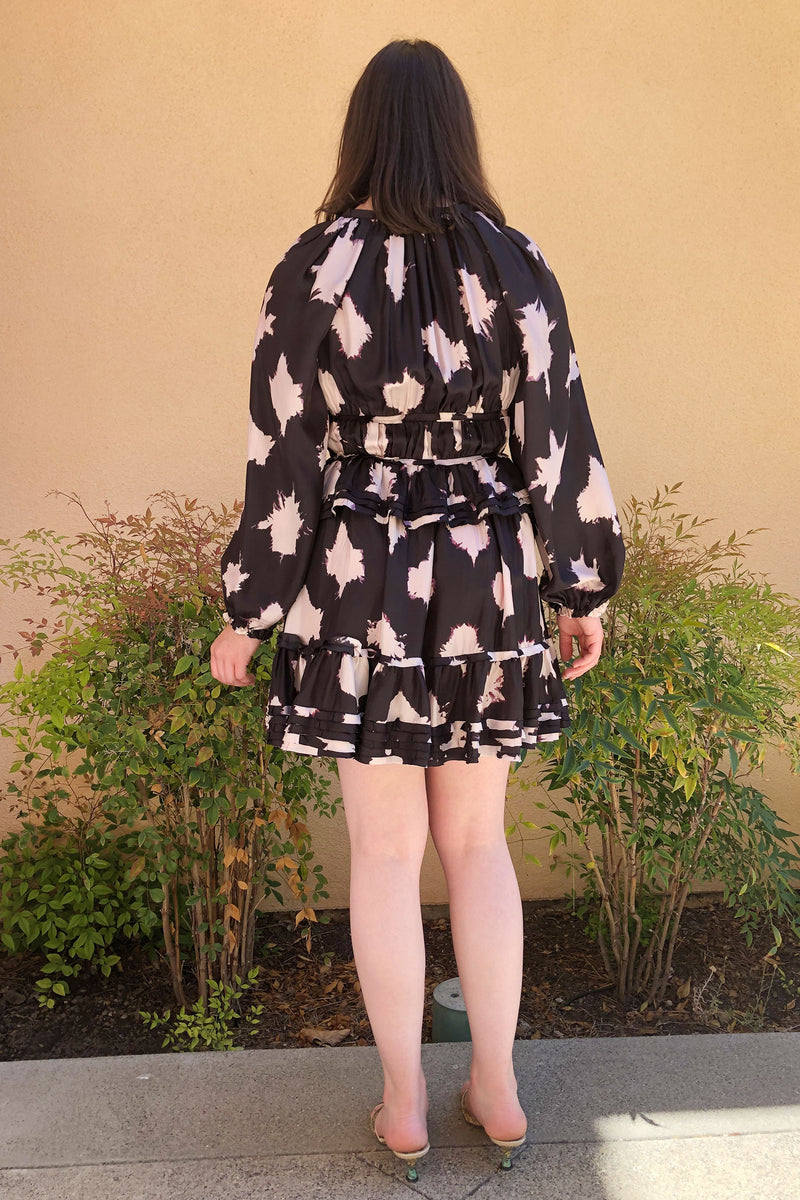 Ulla Johnson Emery Silk Dress in Noir Blur