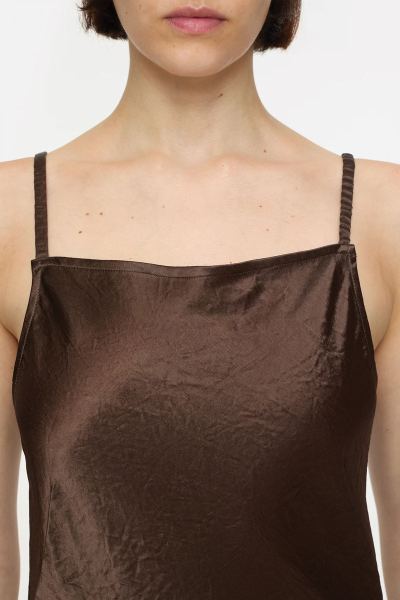 Closed Strap Dress in Cacao Brown