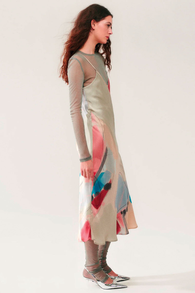 Silk Laundry 90s Slip Dress in Expressionist
