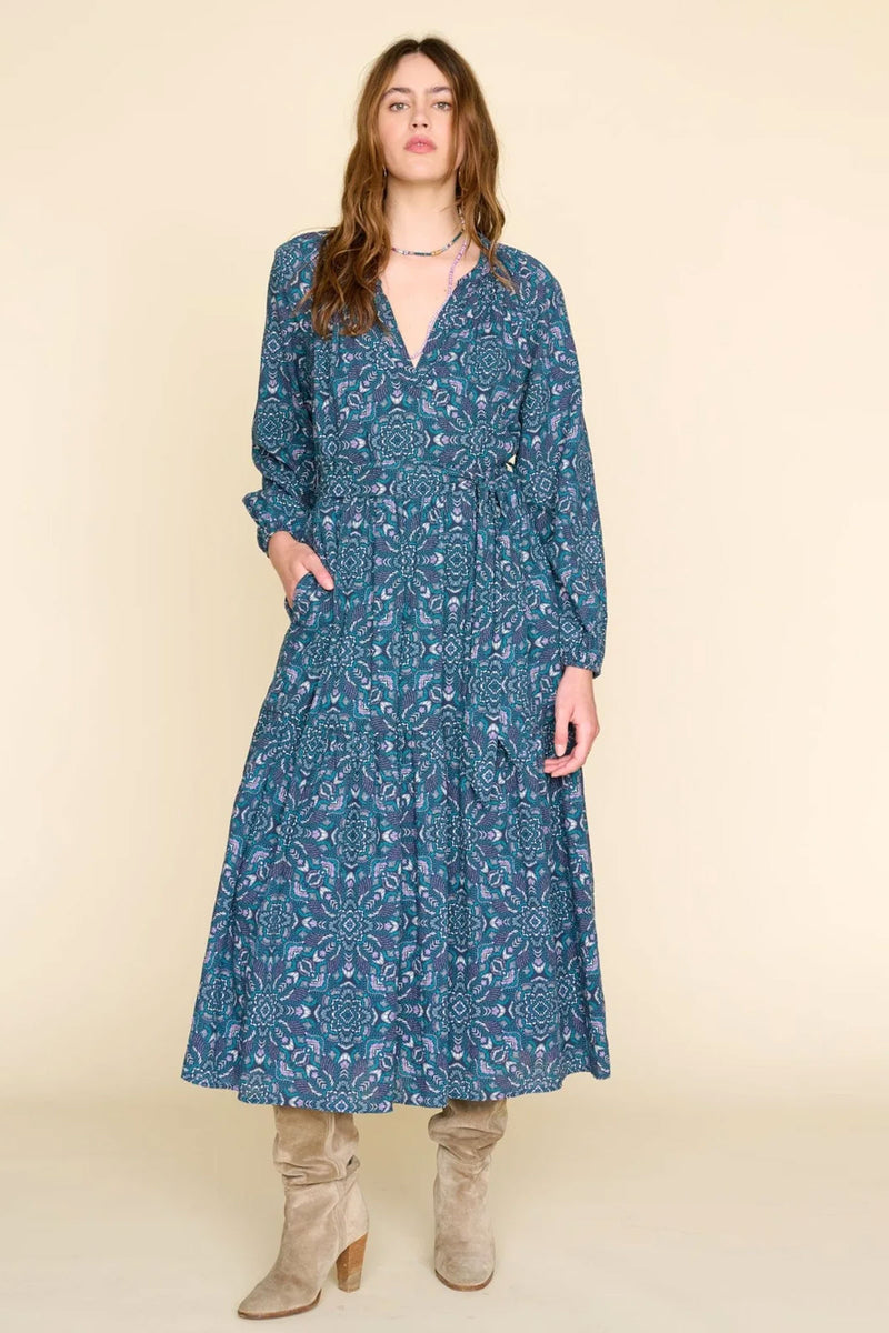 Xirena Ambrose Dress in Indigo Flora