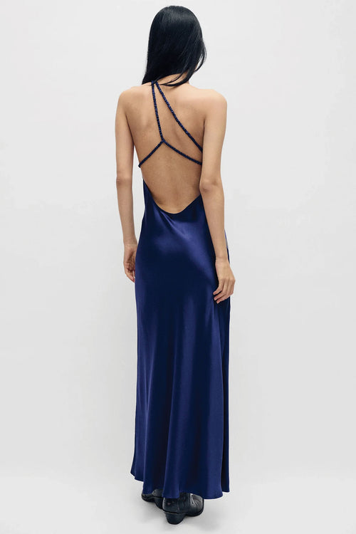 Silk Laundry Slope Dress in Purple Rain