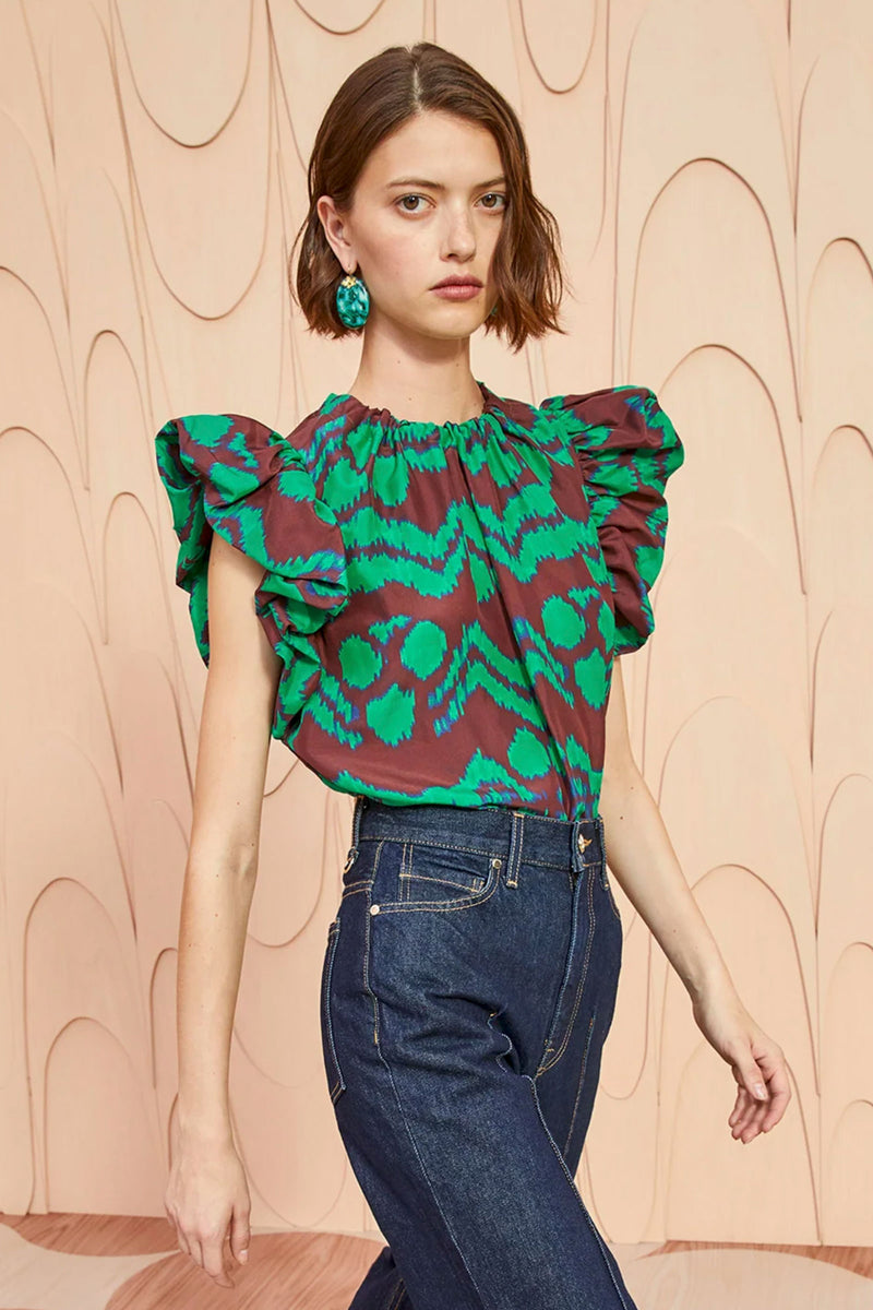 Ulla Johnson Iren Top in Malachite