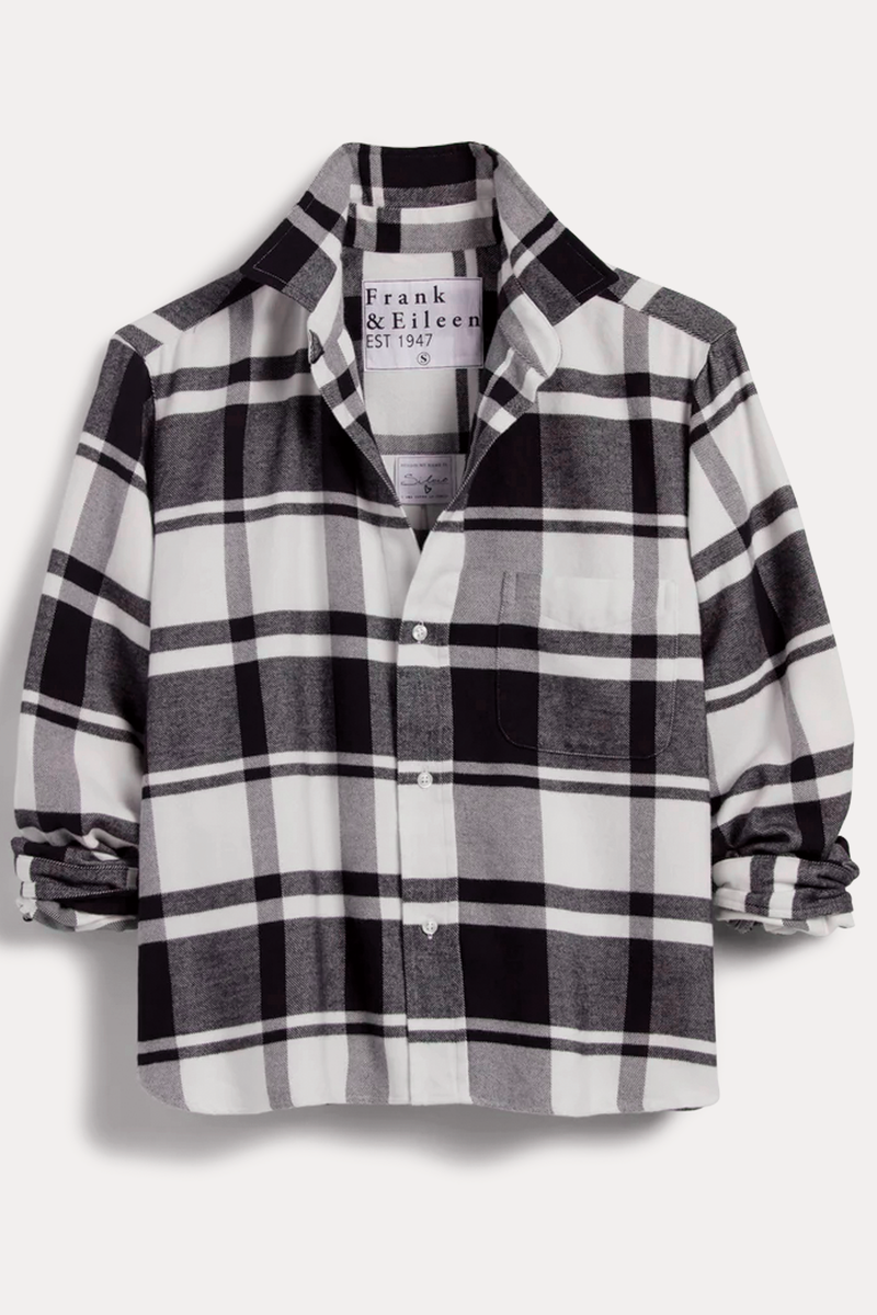 Frank and Eileen Silvio Button Up in Large Black and White Plaid