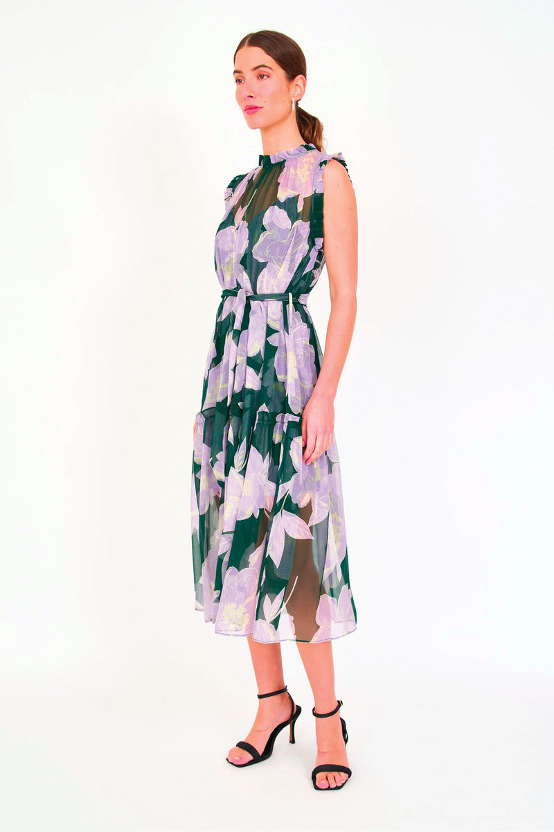 Christy Lynn Gemma Dress in Green Blossom