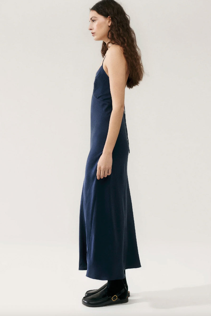 Silk Laundry Deco Rouleau Dress in Midnight