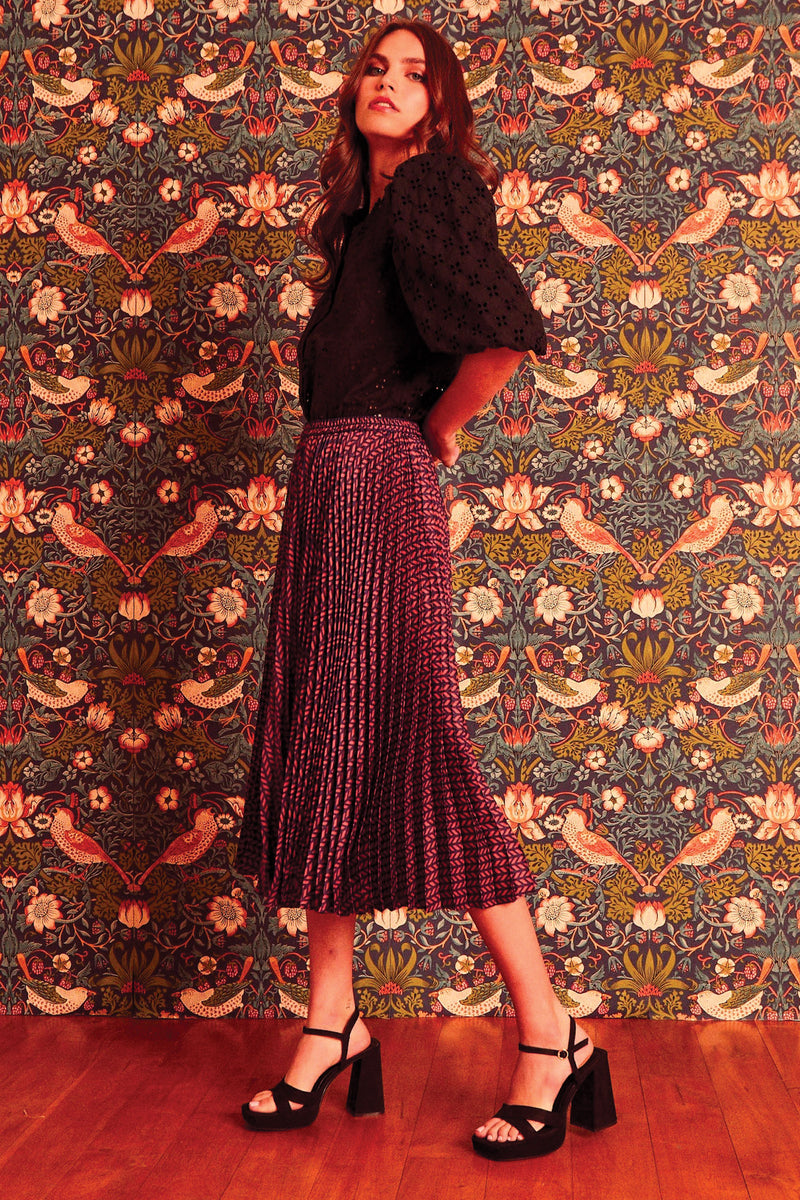 Caballero Mia Skirt in Chestnut Geo Print