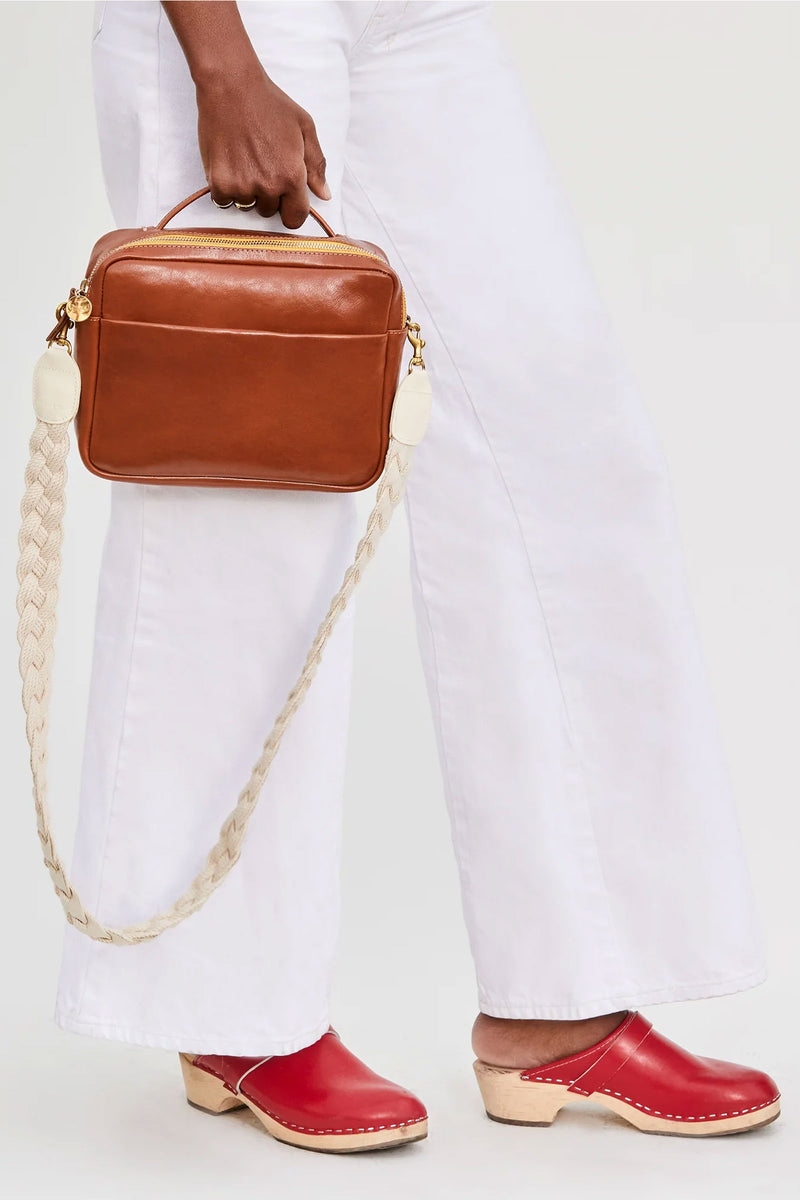 Clare V  Crossbody Strap in Cream White Braided Rope