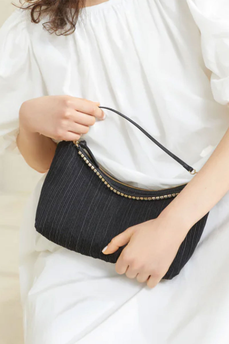 Loeffler Randall Addy Mini Pleated Baguette in Black