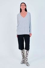 Not Shy Faustine Pullover Sweater in Acier