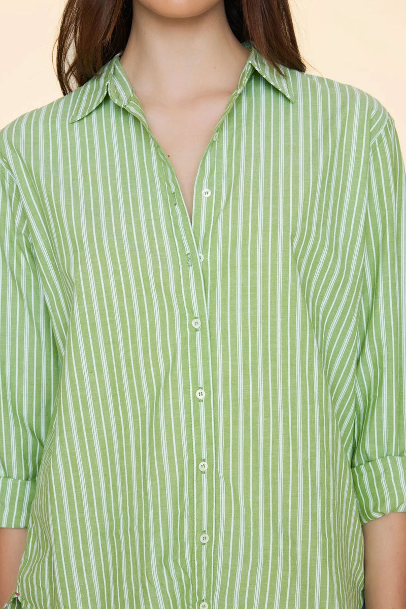 Xirena Beau Shirt in Matcha Stripe