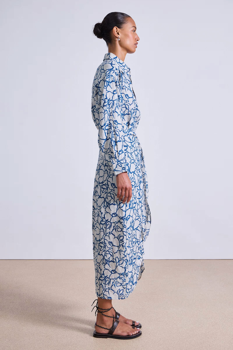 Apiece Apart Alessandra Sarong Shirt Dress in Lace Floral